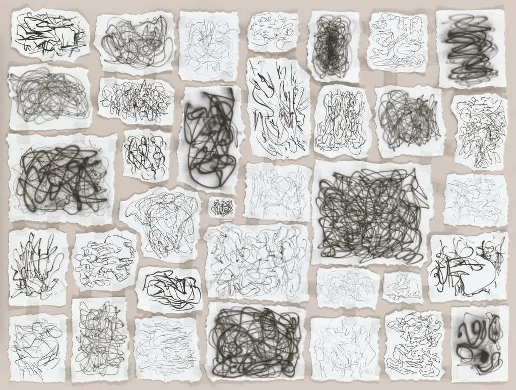 Untitled, by Jim Shaw, graphite, 2002