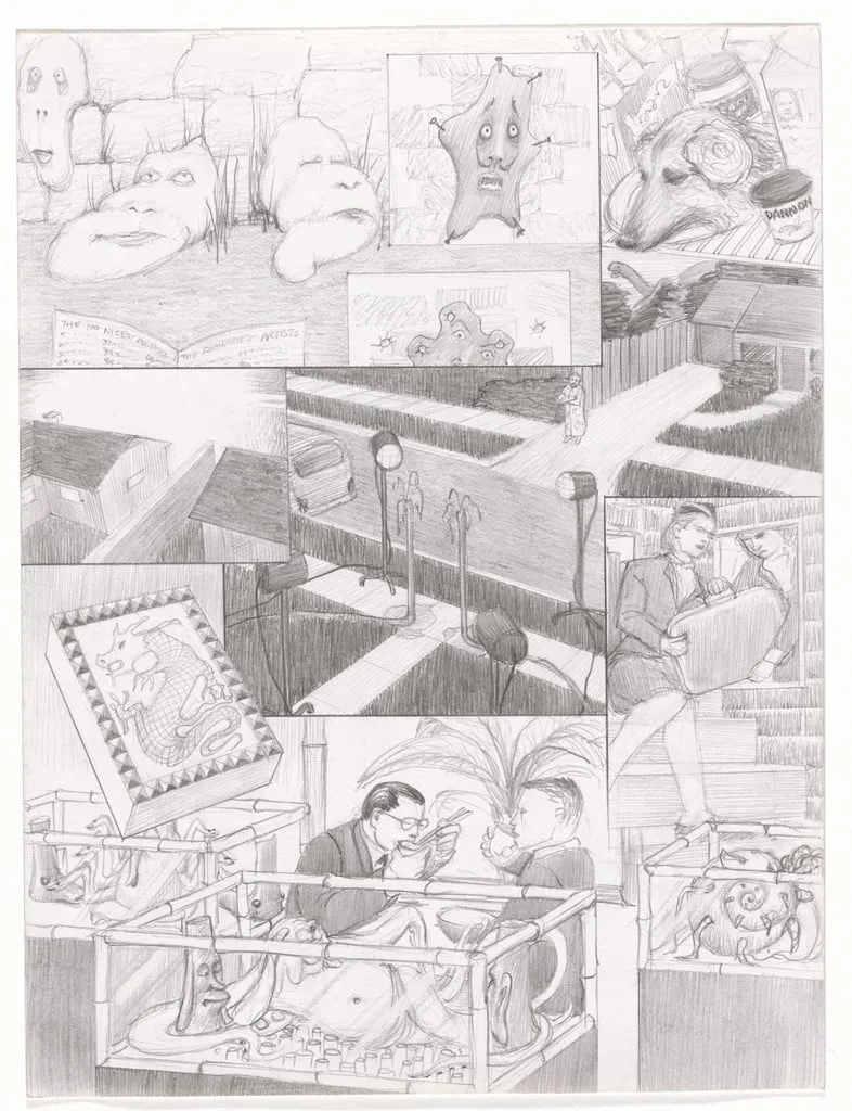 Untitled, by Jim Shaw, graphite, 1997