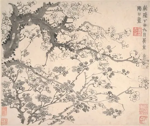 清 金農 墨梅圖 冊|Plum blossoms, by Jin Nong