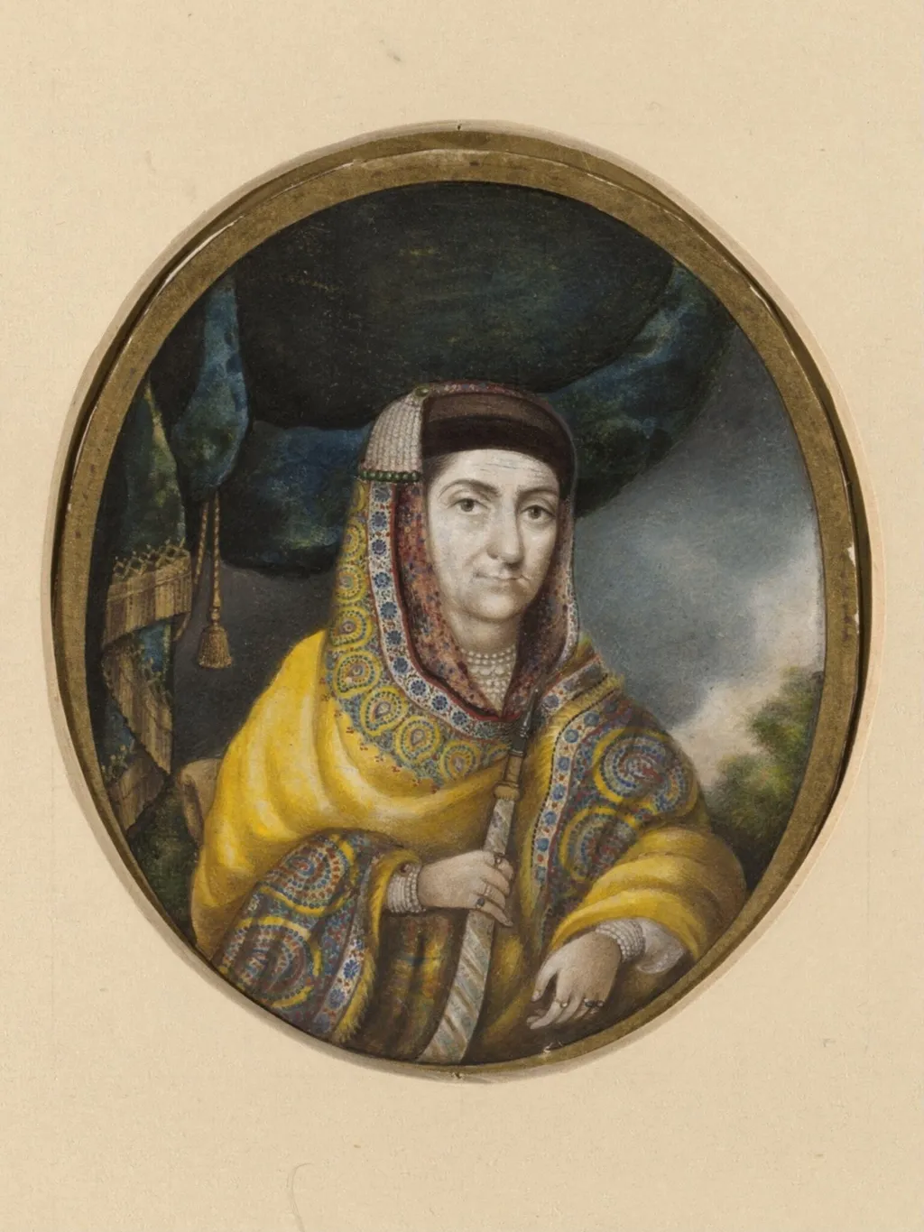 Portrait of Begam Samru, by Jivan Ram, paint, 1830