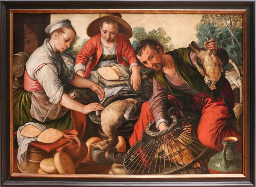 Poultry market, by Joachim Beuckelaer, oil, 1564