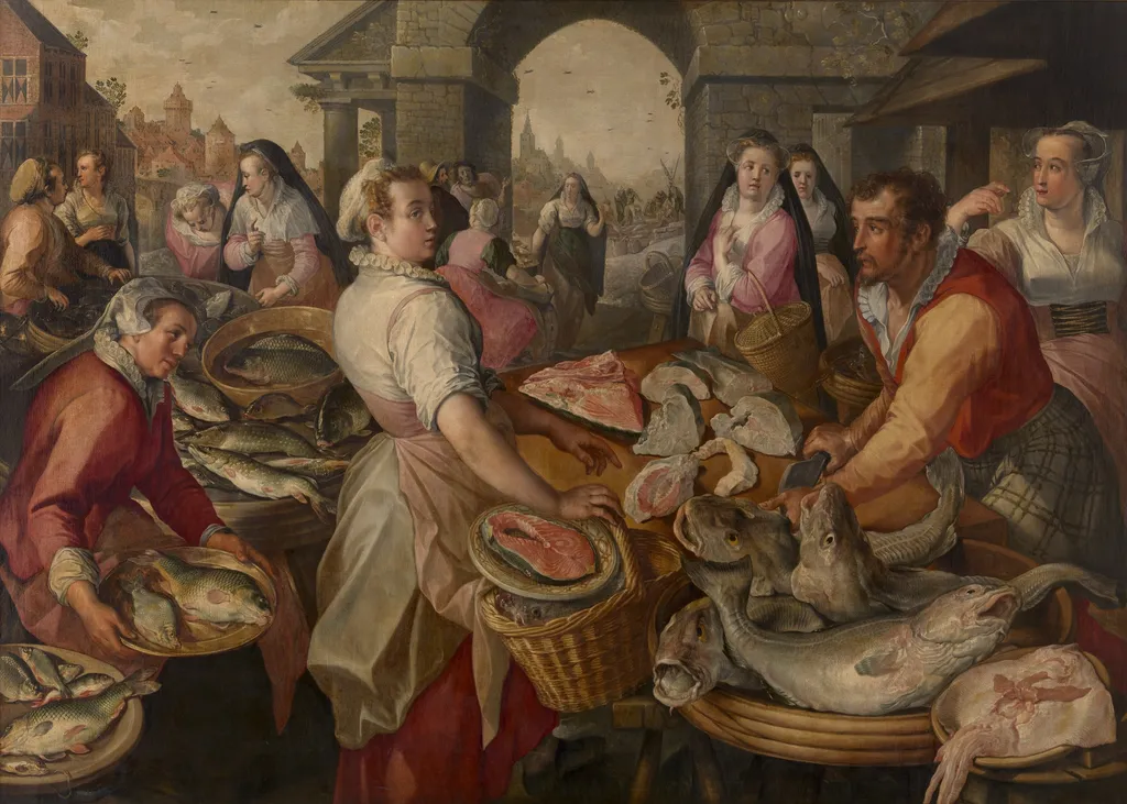Vismarkt, by Joachim Beuckelaer, oil