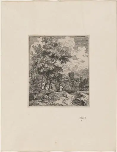Shepherd with Cow and Two Sheep, by Joachim Franz Beich