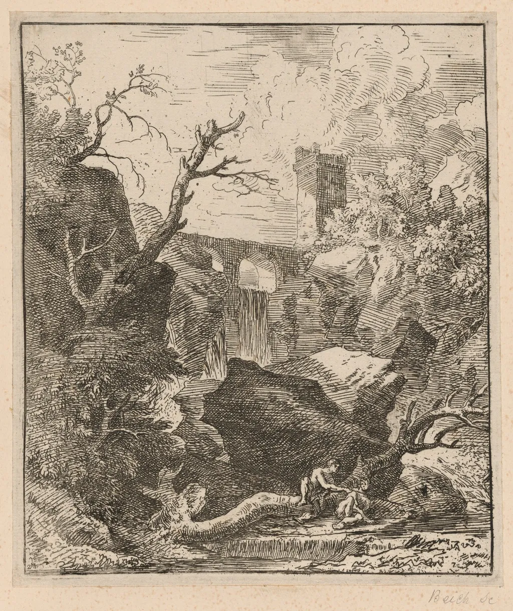 The Angler, by Joachim Franz Beich, ink, 1712