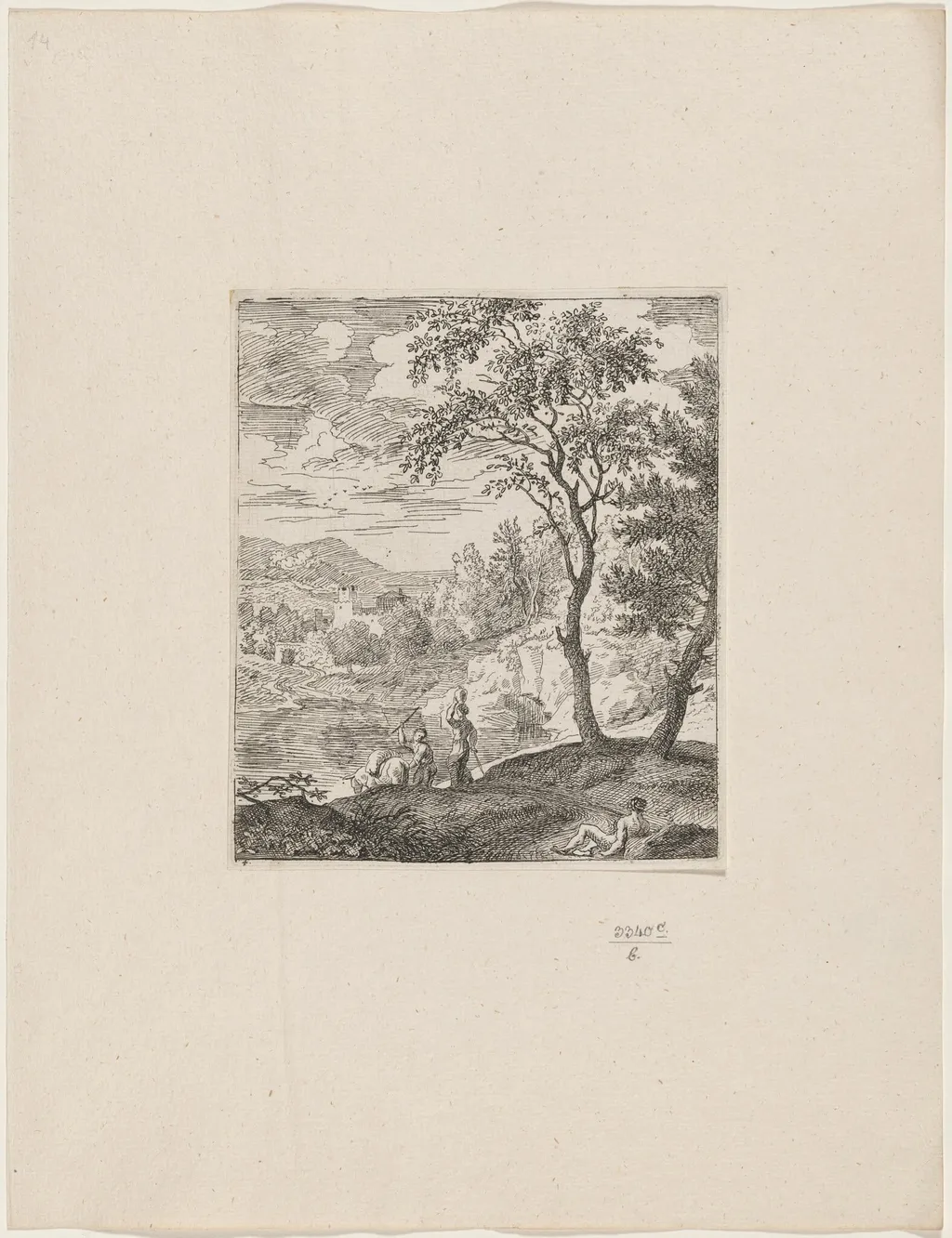 Woman with a Donkey Driver, by Joachim Franz Beich, ink, 1712