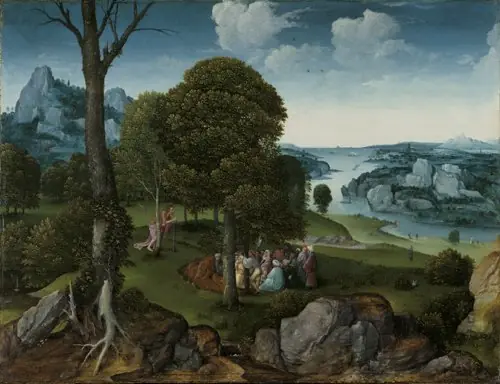Landscape with St John the Baptist Preaching, by Joachim Patinir
