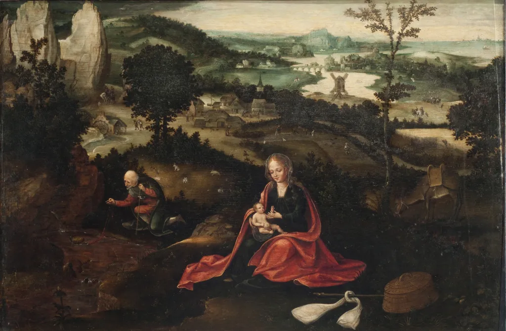 Rest on the Flight into Egypt, by Joachim Patinir, oil