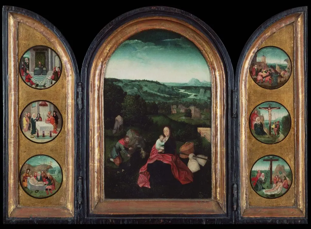 Triptych: Rest on the Flight into Egypt, by Joachim Patinir