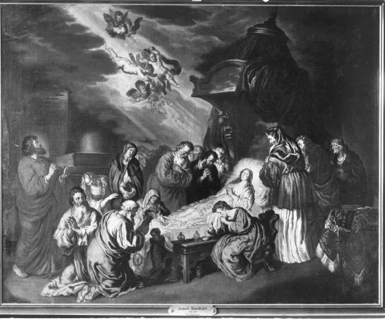The death of Mary, by Joachim von Sandrart the Elder, oil, 1655