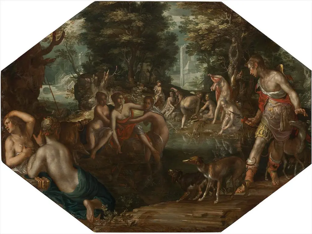 Actaeon Watching Diana and Her Nymphs Bathing, by Joachim Wtewael