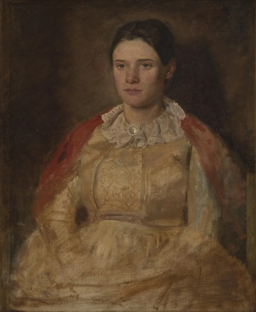 Agnete Skovgaard, f. Lange, kunstnerens hustru, by Joakim Skovgaard, oil, 1894