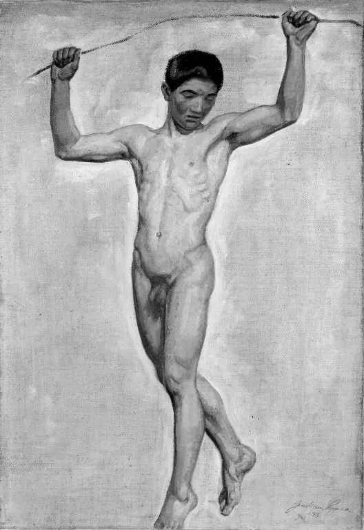Stående mandlig model, by Joakim Skovgaard, oil, 1910