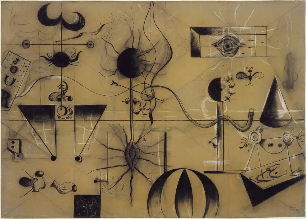 Untitled, by Joan Miró, charcoal, 1924