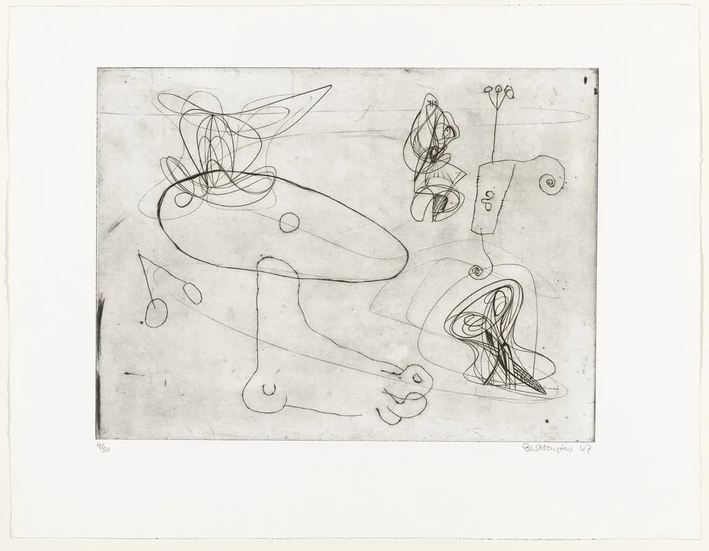 Untitled, by Joan Miró Stanley William Hayter, ink, 1947
