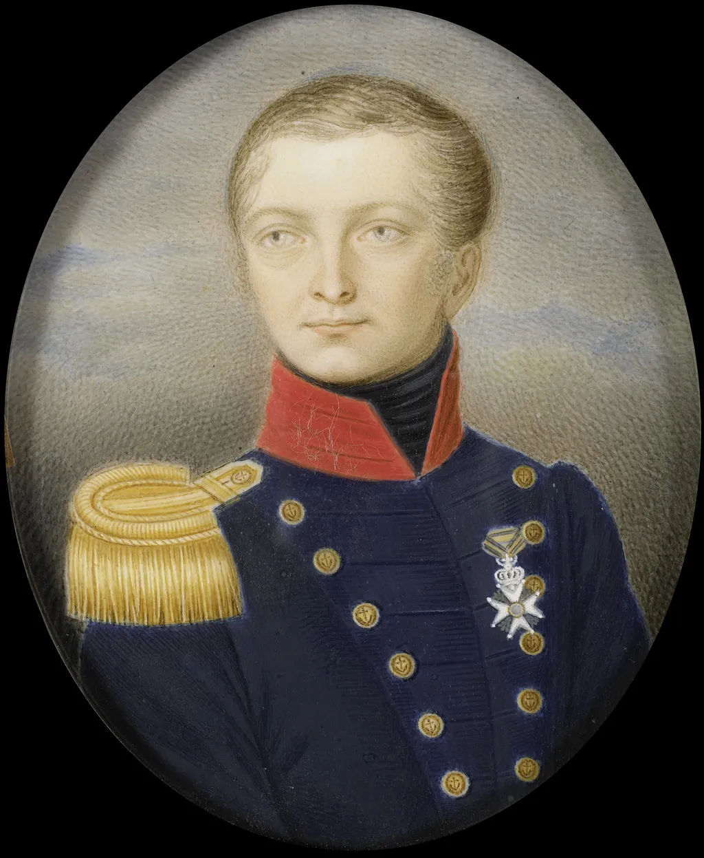 Jan Carel Josephus van Speijk (1802-31), Naval officer., by Joannes Antonius Augustinus Pluckx, ivory, 1830