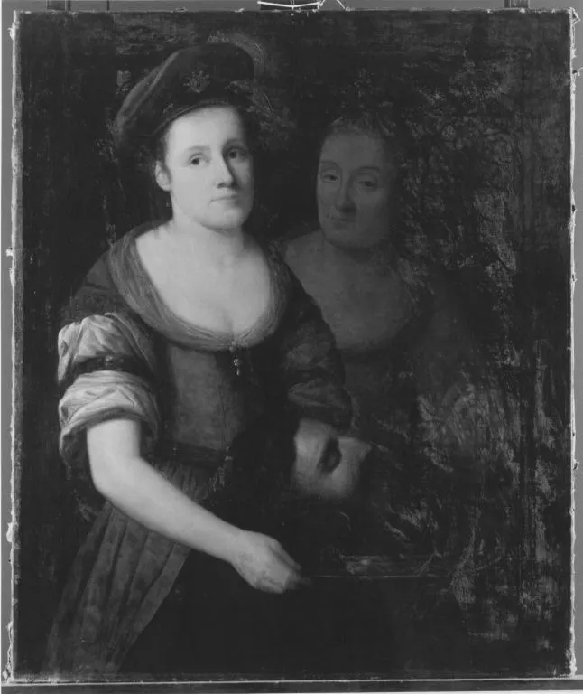 Judith with the head of Holofernes or Salome with the head of St John the Baptist, by Joannes de Cordua, oil, 1688