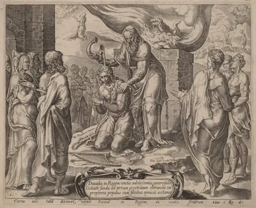 Samuel Anointing David, by Joannes Galle