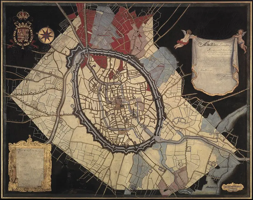 Kaart van Brugge en de waterwegen