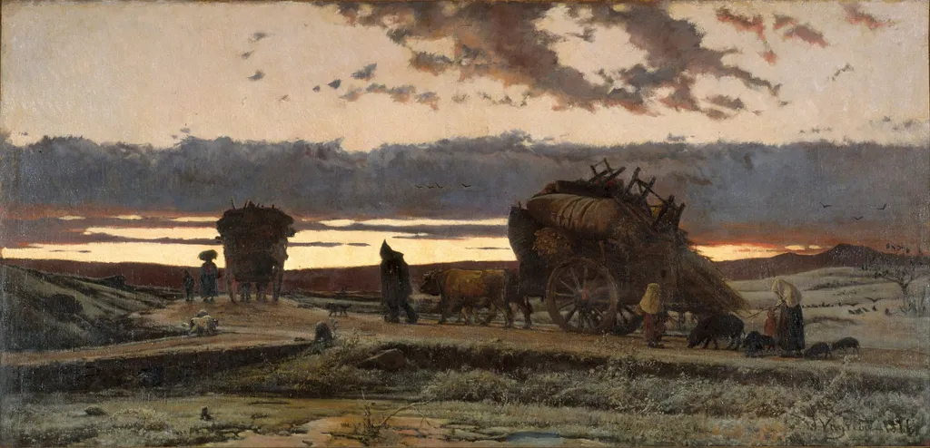 Sorrow, by Joaquim Vayreda i Vila, oil, 1888
