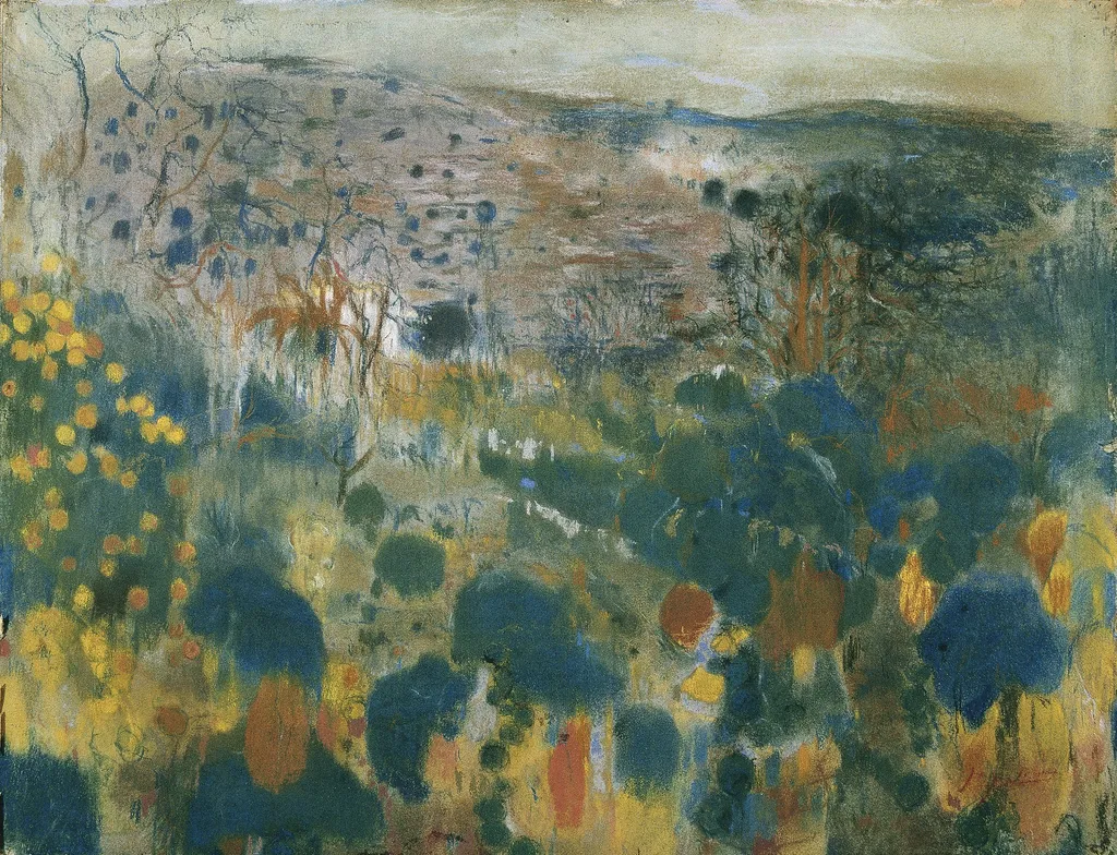 Paisatge, by Joaquín Mir Trinxet, oil, 1900