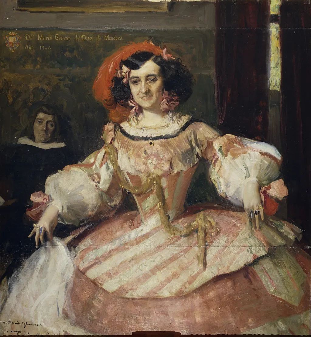 La actriz María Guerrero como «La dama boba», by Joaquín Sorolla, oil, 1906
