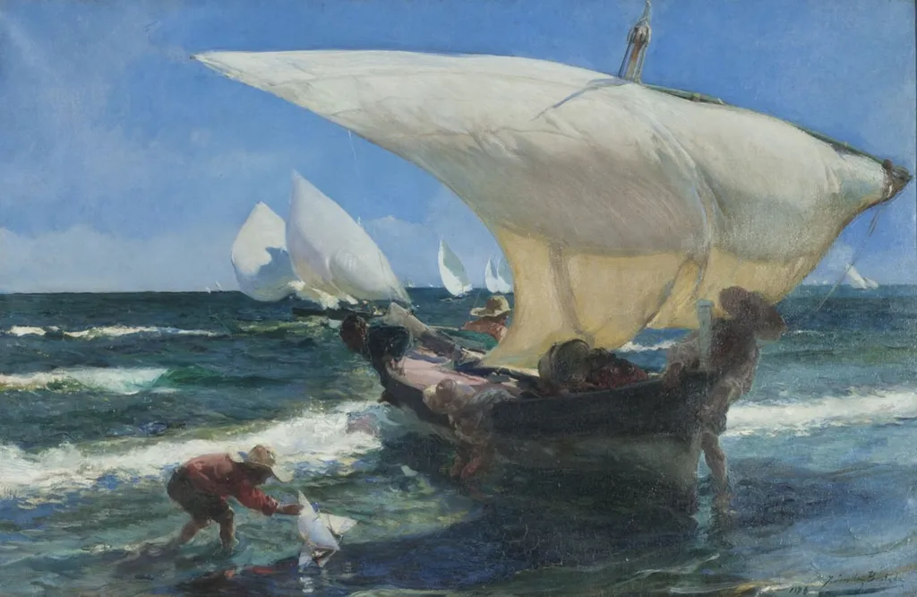 On the Coast of Valencia, by Joaquín Sorolla, oil, 1900