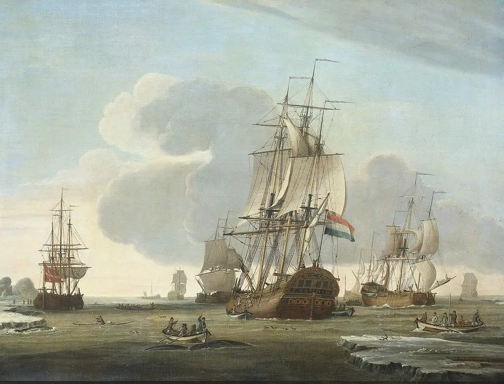 The Groenlandvaarder "Zaandam" of the Shipping Company Claes Taan and Son, Zaandam, on a Whale Hunt, by Jochem de Vries