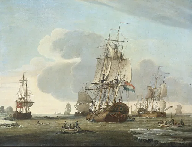 The Groenlandvaarder "Zaandam" of the Shipping Company Claes Taan and Son, Zaandam, on a Whale Hunt