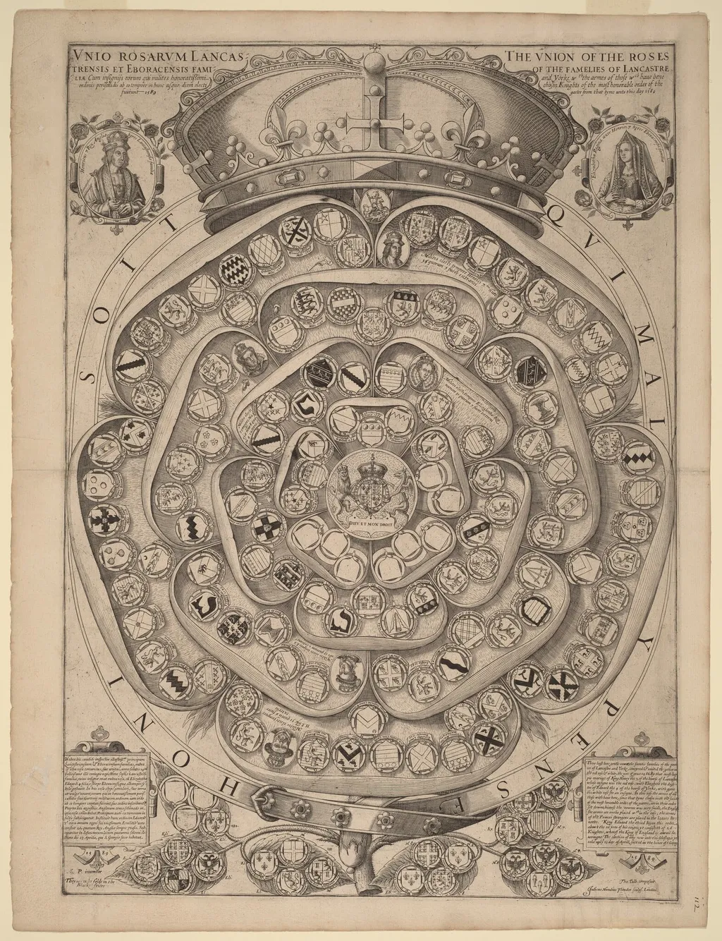 Talbot's Rose: A Record of the Knights of the Garter, 1486-1589, by Jodocus Hondius I, ink, 1589