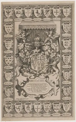 Title Page for the Achievement of our Soveraigne King James, by Jodocus Hondius I
