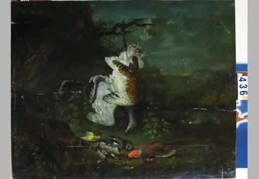 Vânat la malul apei (în Reg. Inv.: Vânat la apă). Pandant: Vânat cu corn de vânătoare, by Johan Baptist Govaerts