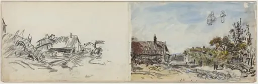 A Village near Brezins, by Johan Barthold Jongkind
