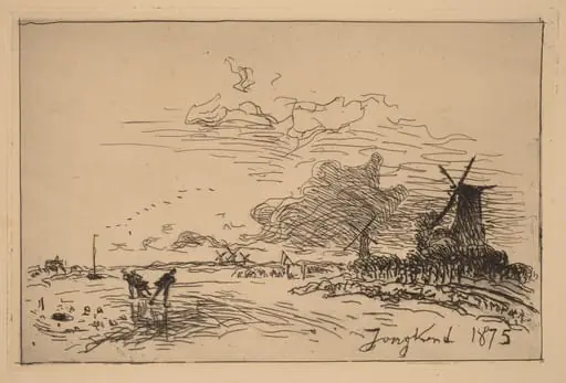 Holland Canal, near Rotterdam (Canal de Hollande, pres de Rotterdam (Hiver)), by Johan Barthold Jongkind