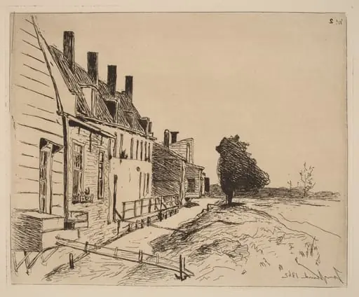 The Houses on the Canal Bank (Les Maisons au bord du canal), by Johan Barthold Jongkind