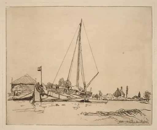 The Moored Boat (La Barque amarree), by Johan Barthold Jongkind