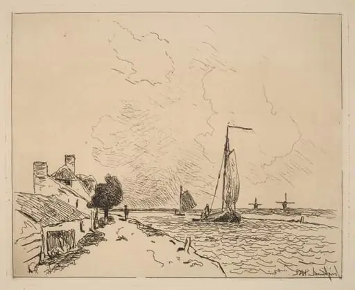 Two Boats at Sail (Les deux Barques a voile), by Johan Barthold Jongkind