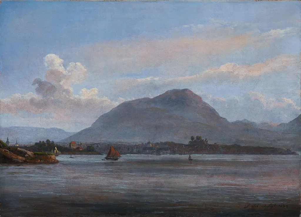 Bergen Seen from the Northern Inlet, by Johan Christian Dahl, oil, 1834