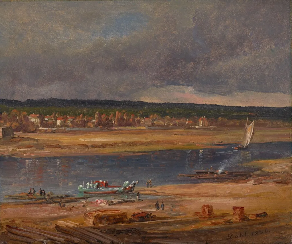 Blick auf die Elbe, by Johan Christian Dahl, oil, 1836