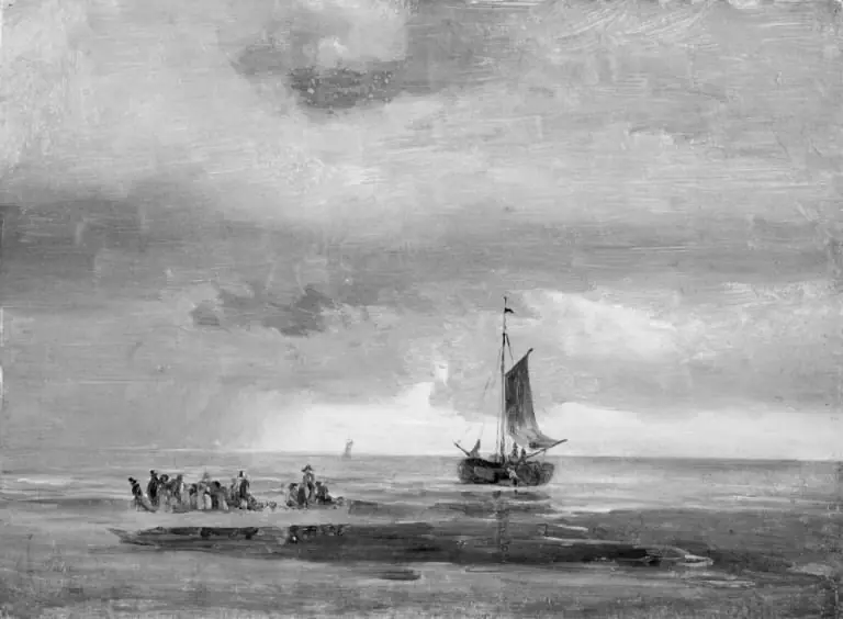 Flat Beach by Sunset, by Johan Christian Dahl