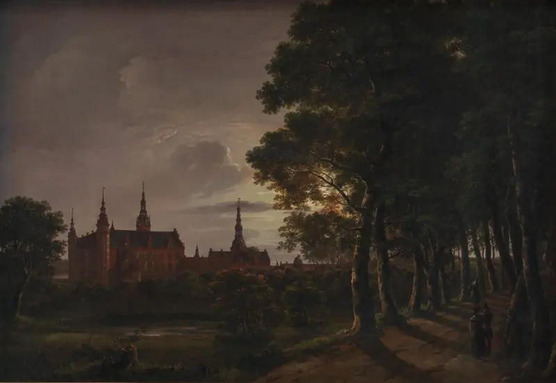 Frederiksborg Castle by Moonlight, by Johan Christian Dahl