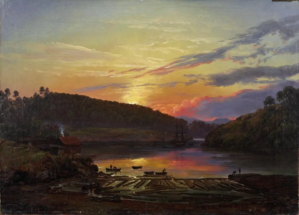 Landscape at Skien, by Johan Christian Dahl, oil, 1850