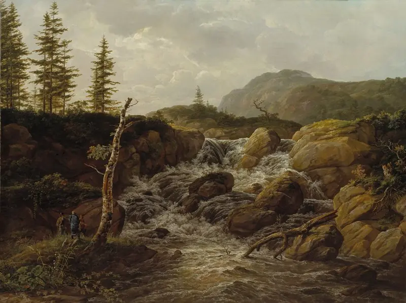 Mountainous Landscape with a Waterfall, Norway, by Johan Christian Dahl