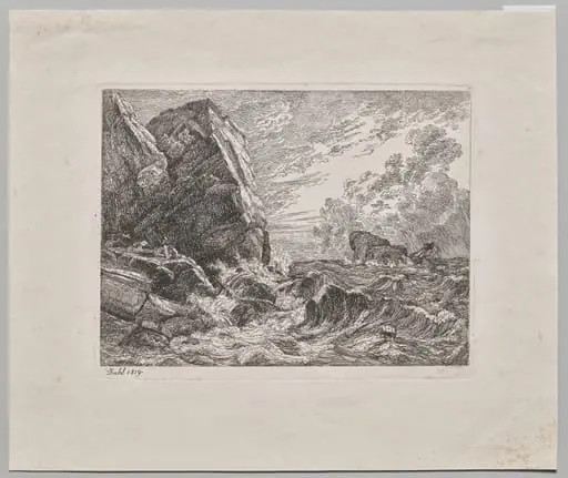 Norwegian Seacoast During a Storm, by Johan Christian Dahl