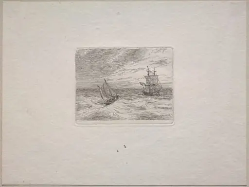 Rough Seas with a Two-master and Sailboat, by Johan Christian Dahl