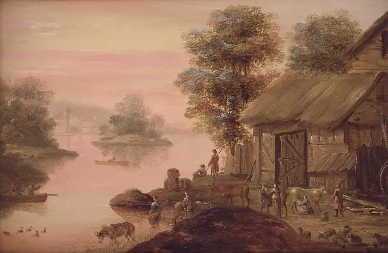Landskab i hollandsk manér, by Johan Edvard Mandelberg, unspecified, 1765