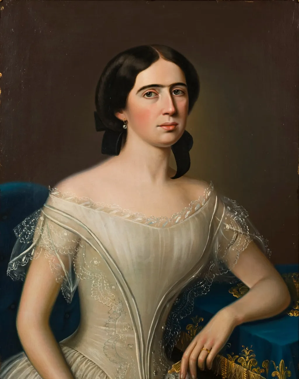 Emelie (Emma) Tamelander o.s. Crohns (1829-1868), by Johan Erik Lindh