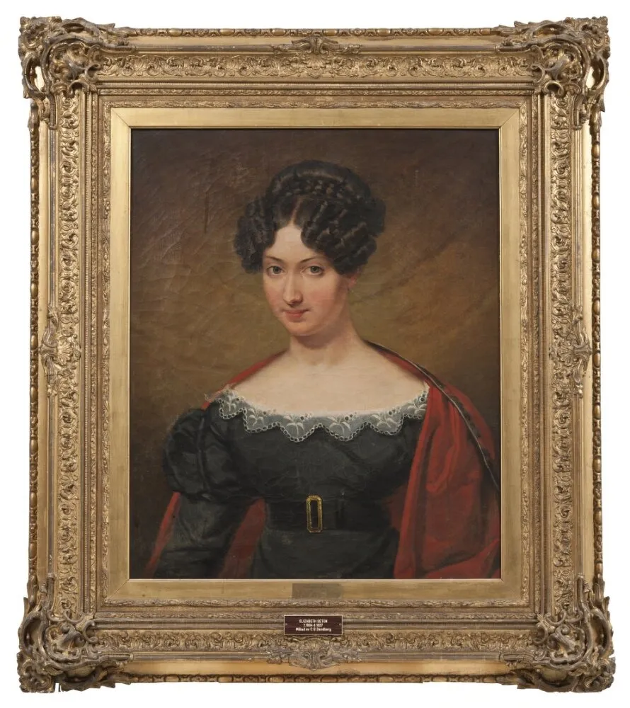 Elizabeth Seton (1804-1827), stiftsjungfru, sondotter till Alexander Baron Seton, by Johan Gustaf Sandberg, oil, 1826