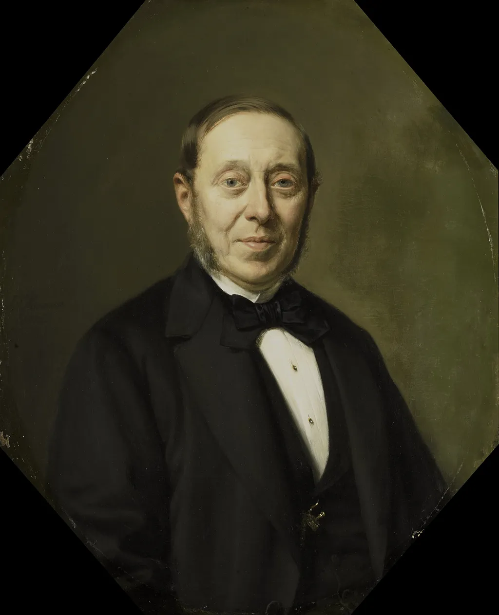 Portrait of Johannes Cornelis van Pappelendam (1810-1884). Artist and Art Dealer. Superintendent of the Van der Hoop Museum, by Johan Heinrich Neuman, oil, 1888