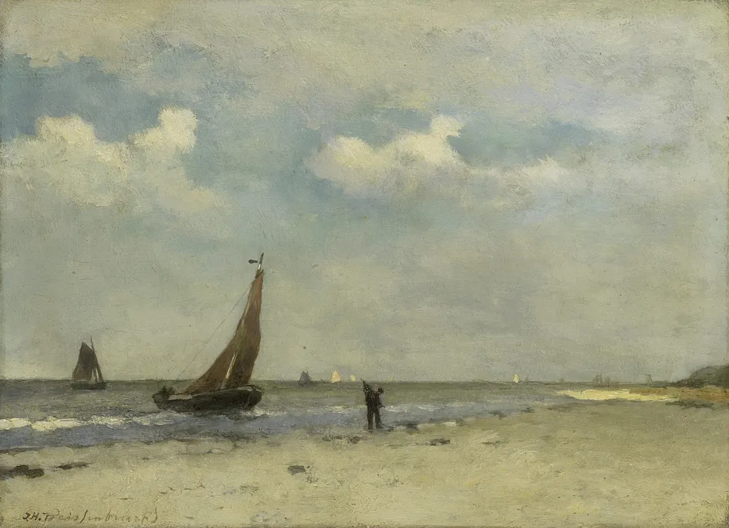 Strandgezicht, by Johan Hendrik Weissenbruch, oil, 1894