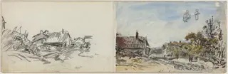 A Village near Brezins, by Johan Jongkind